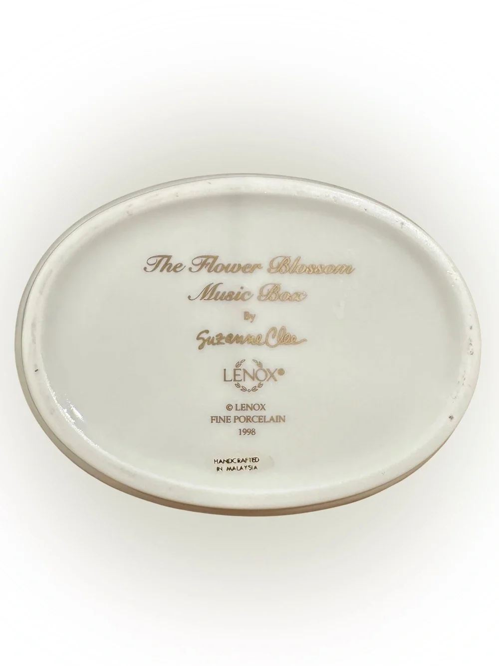 Floral Porcelain Trinket Box - White with Multicolor Flowers